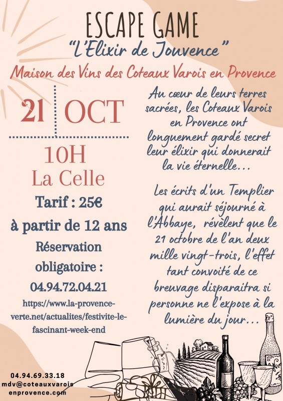 Escape Game « Élixir de jouvence »